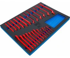 Bgs Technic Įrankių dėklas 3/3: VDE žiedinių ir VDE vienpusių atvirų veržliarakčių rinkinys | 24 vnt. (74641)