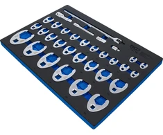 Bgs Technic Įstatomų atvirų veržliarakčių galvučių rinkinys BGS | 10–50 mm | 3/8", 1/2", 3/4" | 32 vnt. (74716)