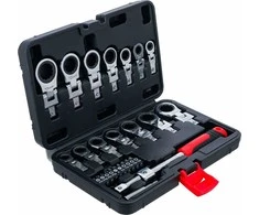 Bgs Technic Įstatomų terkšlinių veržliarakčių ir antgalių rinkinys | 6–20 mm | 27 vnt. (84529)