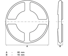 Bgs Technic Keičiama guminė atrama domkratui BGS 7875 | Ø 66 × 16 mm (7875-2)