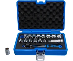Bgs Technic Kiauryminių galvučių rinkinys | Gear Lock | 10–24 mm | 72 dantų | 17 vnt. (74712)