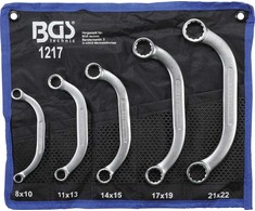 Bgs Technic Kilpinių raktų komplektas | C pusmėnulio formos | 8x10 - 21x22 mm | 5 vnt. (1217)