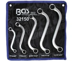 Bgs Technic Kilpinių raktų komplektas S formos | Coliniai dydžiai | 3/8 "- 3/4" | 5 vnt. (32150)