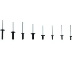 Bgs Technic Kniedžių asortimentas | juodos | Aliuminis | Ø 3.2 - 4.8 mm | 200 vnt. (85224)