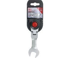 Bgs Technic Kombinuotas raktas su terkšle | trumpas | šarnyrinis | 19 mm (6919)