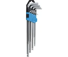 Bgs Technic L tipo raktų rinkinys | Coliniai dydžiai | hex šešiakampis / hex šešiakampis su šarnyru 1/16"- 3/8" | 9 vnt. (799)