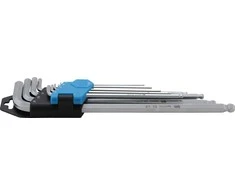 Bgs Technic L tipo raktų rinkinys | Coliniai dydžiai | hex šešiakampis / hex šešiakampis su šarnyru 1/16"- 3/8" | 9 vnt. (799)