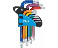 Bgs Technic L tipo raktų rinkinys | daugiaspalviai šarnyriniai | T-Star (Torx) T10 - T50 | 9 vnt. (74466)