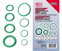 Bgs Technic Manžetų rinkinys kondicionieriams HNBR | Ø 3 - 22 mm | 225 vnt. (8121)