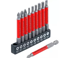 Bgs Technic Neslystantys magnetiniai sukimo antgaliai | PZ, T ir SL profiliai | 1/4" | 70 mm | 10 vnt. (4831)