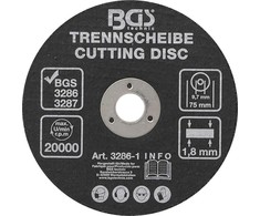 Bgs Technic Pjovimo diskas pneumatiniam diskiniam pjovikliui | Ø 75 x 1,8 x 9,7 mm (3286-1)