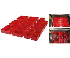 Bgs Technic Plastikiniai sandėliavimo padėklai | įrankių spintelėms | 17 vnt. (9550)