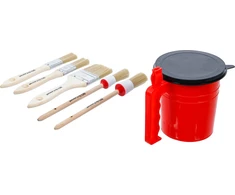 Bgs Technic Plokščių ir apvalių dažymo teptukų rinkinys BGS Diy | su indeliu | 6 dalių (76500)