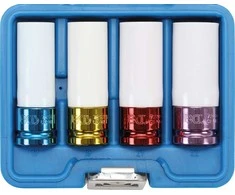 Bgs Technic Plonasienių smūginių galvučių rinkinys su apsaugom | 12,5 mm (1/2") | 17/19/21/22 mm | 4 vnt. (9847)