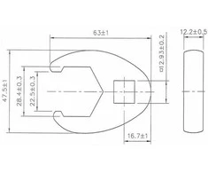 Bgs Technic Raktas varnos koja | 12,5 mm (1/2") | 28 mm (1757-28)