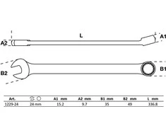 Bgs Technic Raktas varnos koja | 12.5 mm (1/2") | 30 mm (1757-30)