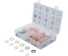 Bgs Technic Sandarinimo žiedų asortimentas | Varis, aliuminis, nailonas | 250 vnt. (85225)