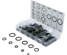 Bgs Technic Sandarinimo žiedų asortimentas | metalas | su guminiu sandarinimo žiedu | 150 vnt. (9306)