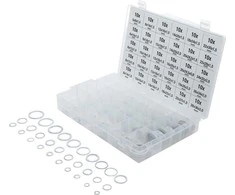 Bgs Technic Sandarinimo žiedų / tarpinių asortimentas | aliuminis | 300 vnt. (8143)