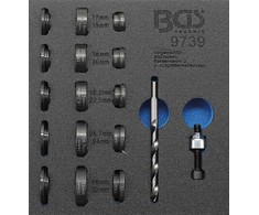 Bgs Technic Skylių rinkinys parkavimo davikliams – Ø17–32 mm, su HSS 10,2 mm grąžtu (9739)