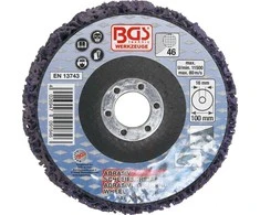 Bgs Technic Šlifavimo diskas su abrazyvine medžiaga | juoda | Ø 100 mm | 16 mm montavimo anga (9184)