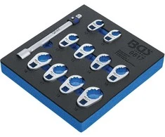 Bgs Technic Šoninių raktų rinkinys | Įrankių dėklas 1/6 | 10 mm (3/8") | 10 - 19 mm | 11 vnt. (9817)