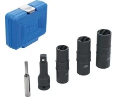 Bgs Technic Specialus smūginių dvipusių galvučių rinkinys / sraigtiniai ištraukikliai ir ilgintuvas | 12,5 mm (1/2") | 17-19-21 mm | 3 vnt. (7467)