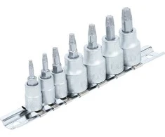 Bgs Technic Sraigtiniai ištraukikliai | | 6,3 mm (1/4") / 10 mm (3/8") | pažeistam T-Star (Torx) T10 - T40 | 7 vnt. (7098) (Pažeista pakuotė)