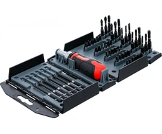 Bgs Technic Torsioninių antgalių rinkinys su terkšline rankena | 1/4" Hex | 52 vnt. (90106)