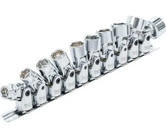 Bgs Technic Universalus galvučių komplektas šarnyrinis, šešiakampis | 10 mm (3/8") | 10 - 19 mm | 10 vnt. (205)