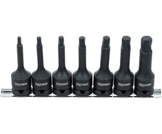 Bgs Technic Varžtų ištraukimo rinkinys | 12,5 mm (1/2") | pažeistam hex šešiakampiui 4 - 12 mm | 7 vnt. (7004) (Pažeista pakuotė)