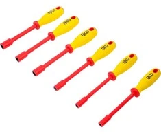 Bgs Technic VDE izoliuotų šešiakampių atsuktuvų rinkinys | su galvute | 5,5–12 mm | 6 vnt. (71095)