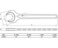 Bgs Technic Veržliaraktis atviru galu | DIN 894 | 23 mm (34223)