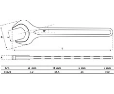 Bgs Technic Veržliaraktis atviru galu | DIN 894 | 21 mm (34221)