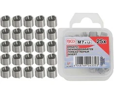 Bgs Technic Vieliniai indėklai sriegiui | Helikoliai | M7 x 1,0 | 25 vnt. (9431-1)
