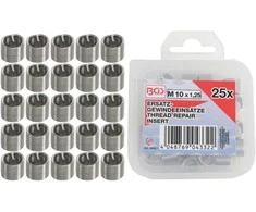 Bgs Technic Vieliniai indėklai sriegiui | Helikoliai | M10 x 1.25 mm | 25 vnt. (9428-1)