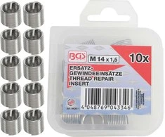 Bgs Technic Vieliniai indėklai sriegiui | Helikoliai | M14 x 1,5 mm | 10 vnt.. (9430-1)