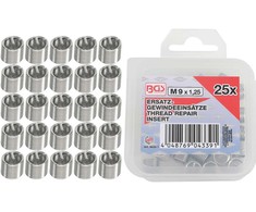 Bgs Technic Vieliniai indėklai sriegiui | Helikoliai | M9 x 1.25 mm | 25 vnt. (9435-1)