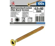 Bgs Technic Daugiafunkciniai varžtai | T-Star (Torx) T20 | 4,0 x 60 mm | 100 vnt. (80996)