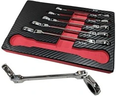 Essen Tools Terkšliniai kilpiniai raktai | šarnyriniai dvipusiai | 8 x 9 - 18 x 19mm | 6 vnt. (FRS6)