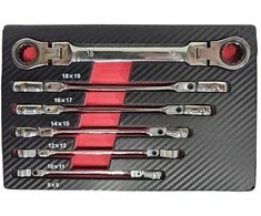 Essen Tools Terkšliniai kilpiniai raktai | šarnyriniai dvipusiai | 8 x 9 - 18 x 19mm | 6 vnt. (FRS6)