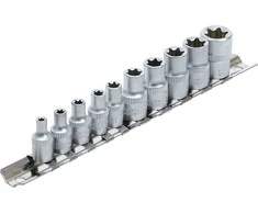 Bgs Technic Galvučių rinkinys E-Tipas | 6,3 mm (1/4") / 10 mm (3/8") | E4 - E16 | 10 vnt. (9548)