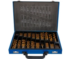Grąžtas Bgs Technic Spiralinių ir pakopinių grąžtų rinkinys HSS su titano nitrido danga, 1–10 mm, 231 vnt. (72130)