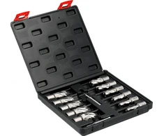 Grąžtas Toya Sa Poland HSS karūninių grąžtų rinkinys magnetinėms gręžimo staklėms 12–27 mm, 13 dalių (YT-43405)