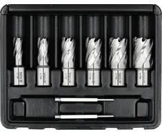 Grąžtas Toya Sa Poland HSS karūninių grąžtų rinkinys magnetinėms gręžimo staklėms 12–27 mm, 8 vnt. (YT-43400)