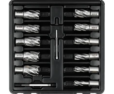 Grąžtas Toya Sa Poland HSS karūninių grąžtų rinkinys magnetinėms gręžimo staklėms 12–27 mm, 13 dalių (YT-43405)