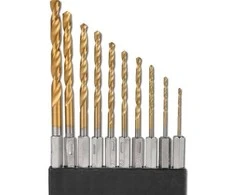 Grąžtas Bgs Technic Grąžtų rinkinys su Hex 6.3 mm (1/4") galu | titano nitridas | 1.5 - 6 mm | 10 vnt. (50801)