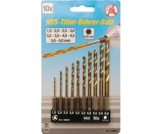 Grąžtas Bgs Technic Grąžtų rinkinys su Hex 6.3 mm (1/4") galu | titano nitridas | 1.5 - 6 mm | 10 vnt. (50801)