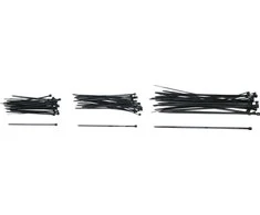 Bgs Technic Kabelių jungčių / dirželių asortimentas | juodi | 100 x 200 mm | 75 vnt. (1789)