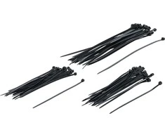 Bgs Technic Kabelių jungčių / dirželių asortimentas | juodi | 100 x 200 mm | 75 vnt. (1789)